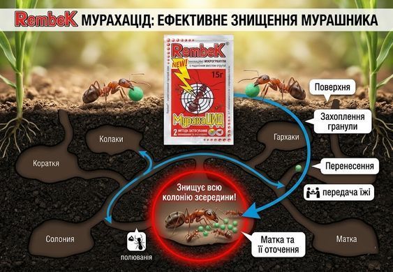 Інсектицид Мурахацид 15 г, Rembek - фото упаковки