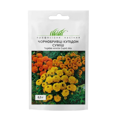 Насіння Чорнобривці прямостоячі Купідон суміш 0.5 г, Професійне насіння - фото упаковки